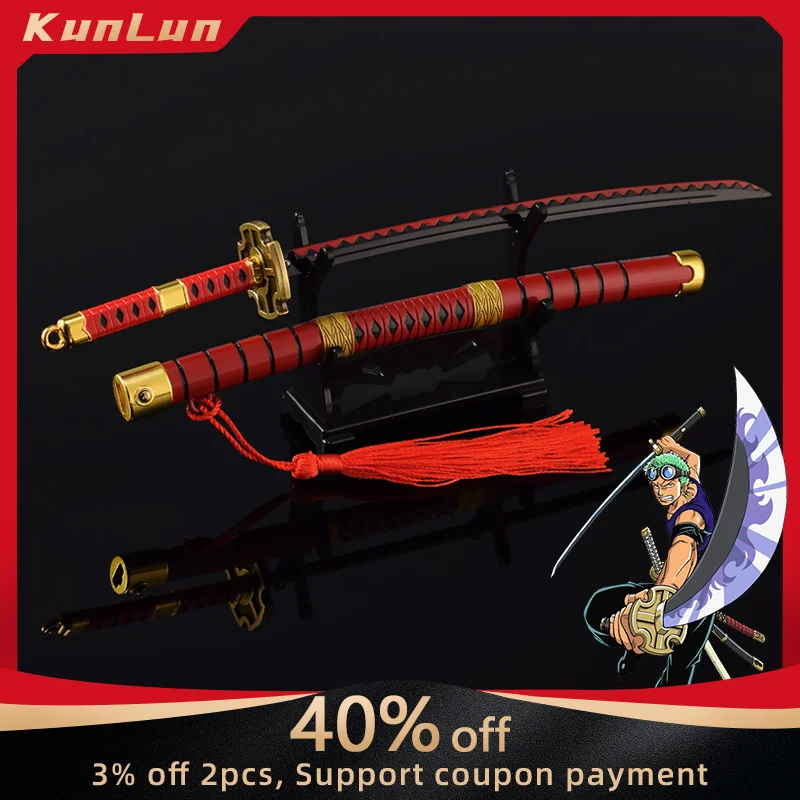 

22.5cm One Piece Weapon Sandai Kitetsu Katana Metal Model with Sheath Replic Anime Samurai Prop Collectible Ornaments Craft Toys