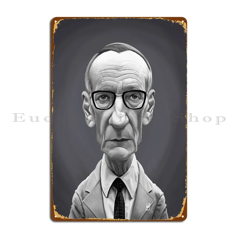 William Burroughs Metal Sign Cinema Printing Wall Plaque Character Design Pub Tin Sign Poster