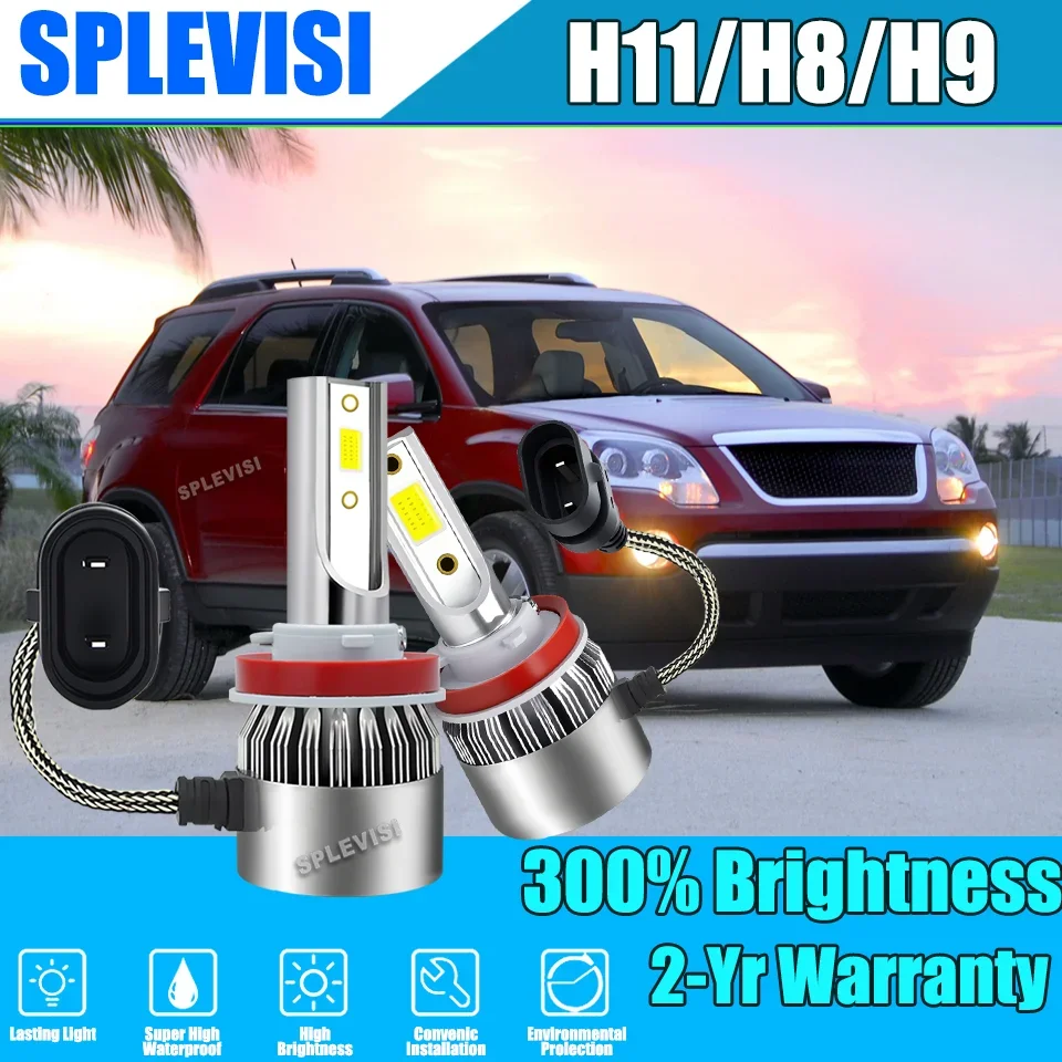 

2x Top Quality H11 H8 H9 Car automóvil LED Headlight Low Beam Bulbs 45W 6000K White Replacement Halogen Bulbs Long Lifespan