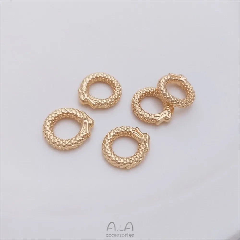 14K Gold Faucet Qiankun Circle Handmade Ring Diy Braided Hand Rope Bracelet Card Ring Connecting Ring Concentric Ring