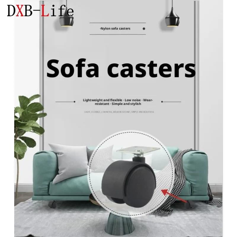 5 Pcs/Lot Flat/Screw M8/M10 2 Inch Swivel Chair Wheel Office Small Sand  Boss Computer Wear-resistant and durable
