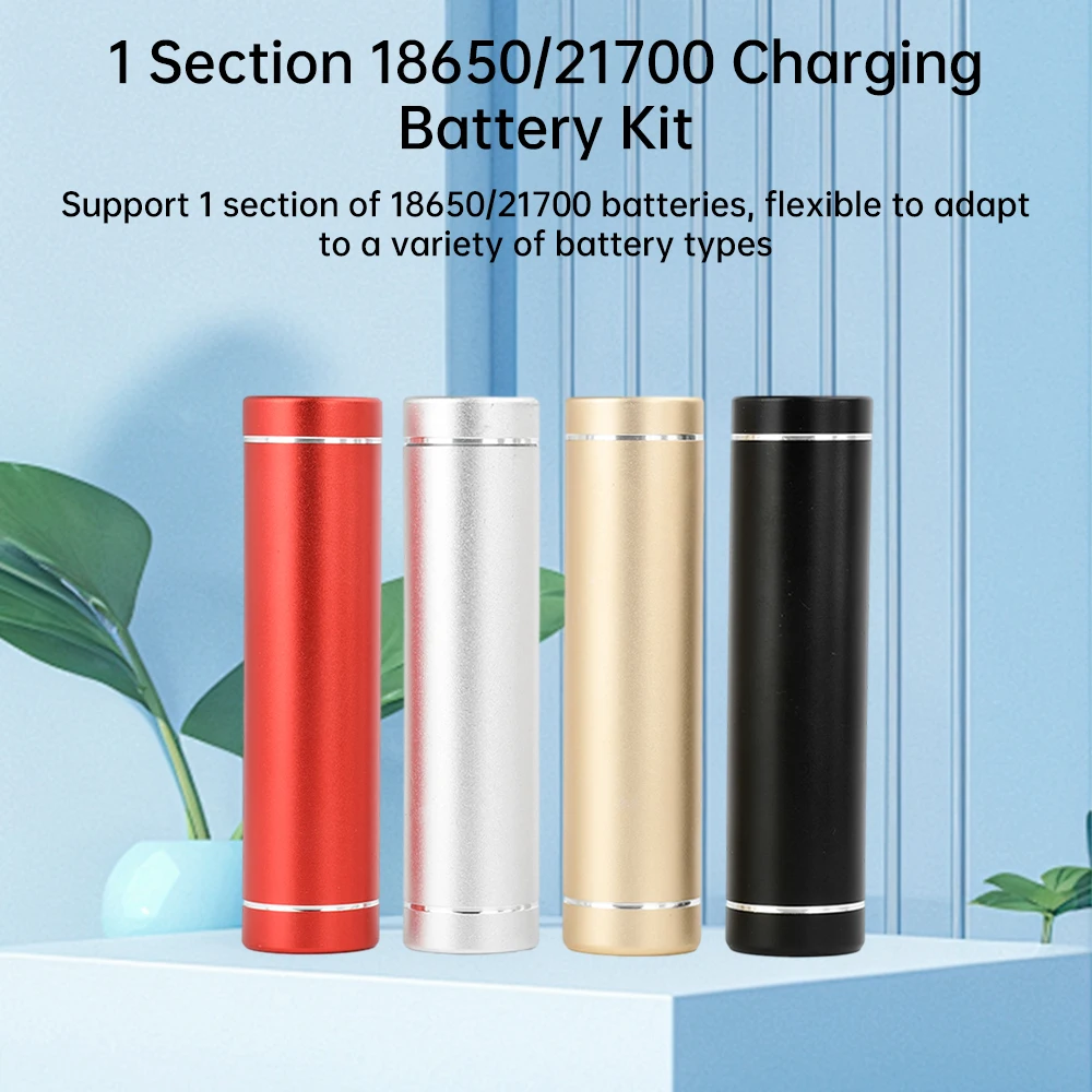 Typ C DIY Aluminium 1X 18650/21700 Batterie Powerbank-Kit Aufbewahrungsbox Schweißfreies Set 5V 2A Schnellladung für Smartphone – Detail 4