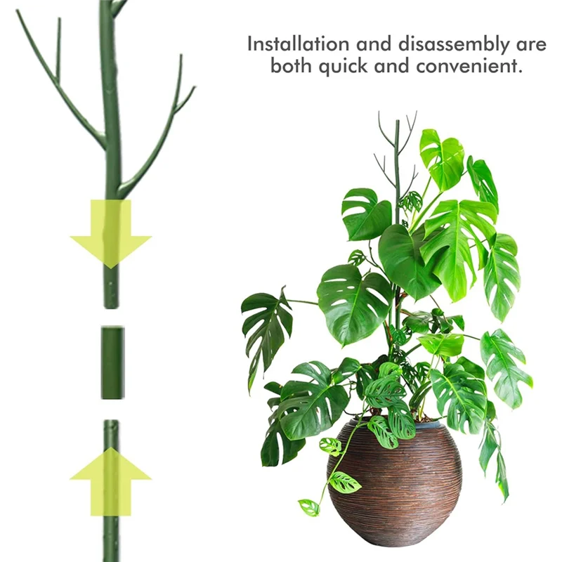 A53Q-أوتاد دعم النباتات أوتاد نباتات عمود الطحلب لتسلق النباتات للنباتات الداخلية باللون الأخضر
