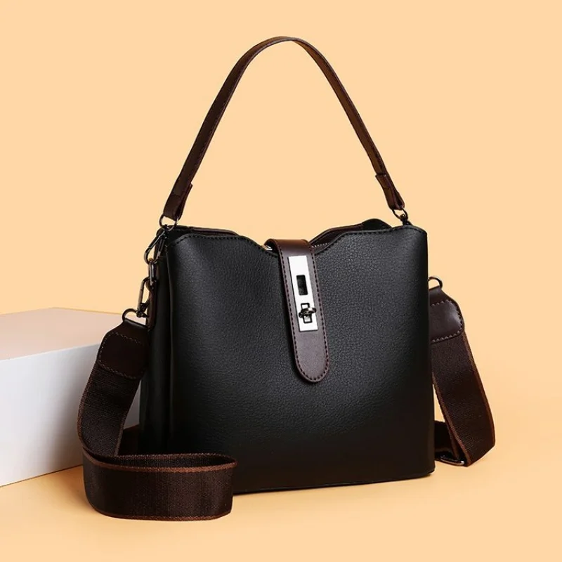 حقيبة كروس نسائية أنيقة مصنوعة من الجلد كاجوال بسيطة عتيقة ونمط كلاسيكي شعبي #3