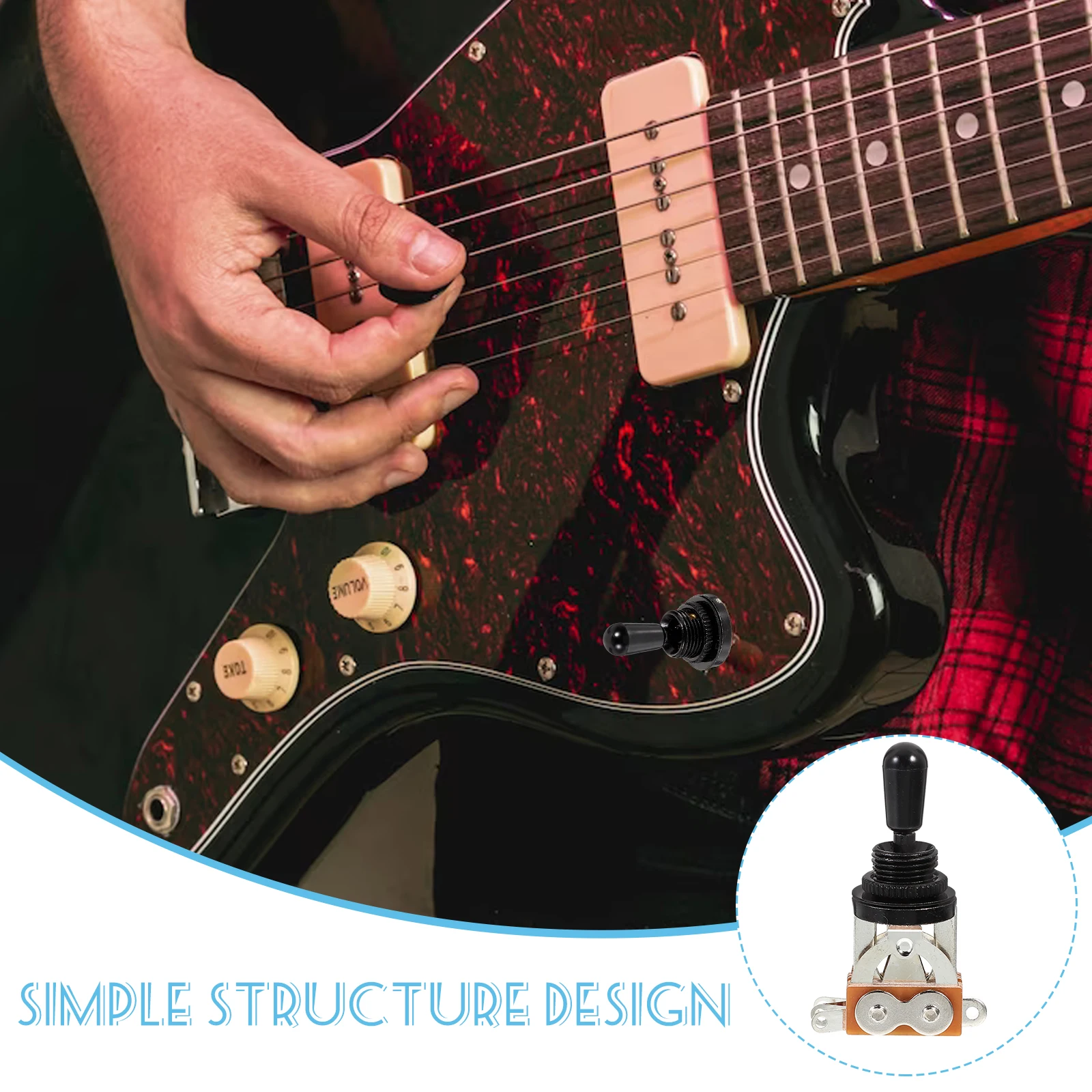 

Electric Guitar Accessory Gear Guitars Three Way Switch Accessories Black Plastic