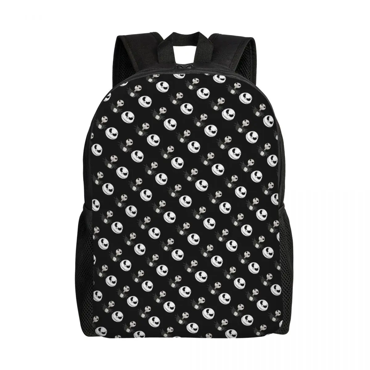 

Custom The Nightmare Before Christmas Backpacks for Women Men Water Resistant Halloween Skull Skellington Bag Print Bookbag