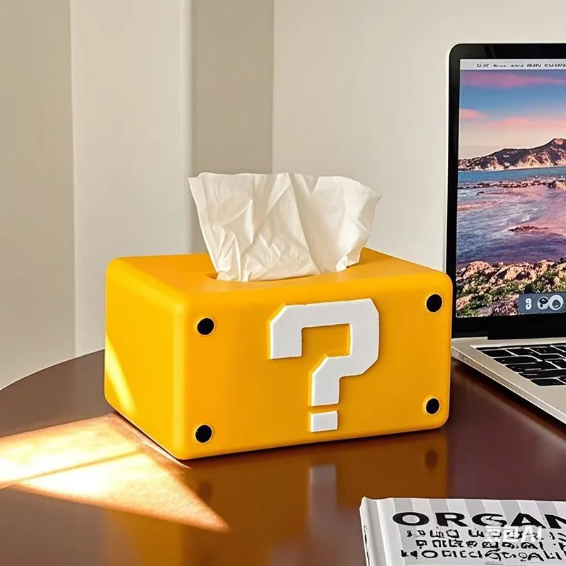 Creative Question Mark Tissue Box Cute Yellow Cardboard Box Light Luxury Household Living Room Decoration Tissue Box