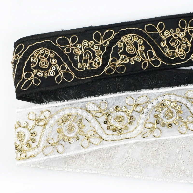 3/6M 43mm Jacquard Lace Trim Wedding Dress Embroidery Ribbon Gown Edge Applique Womenswear Border DIY Sewing Craft Accessories