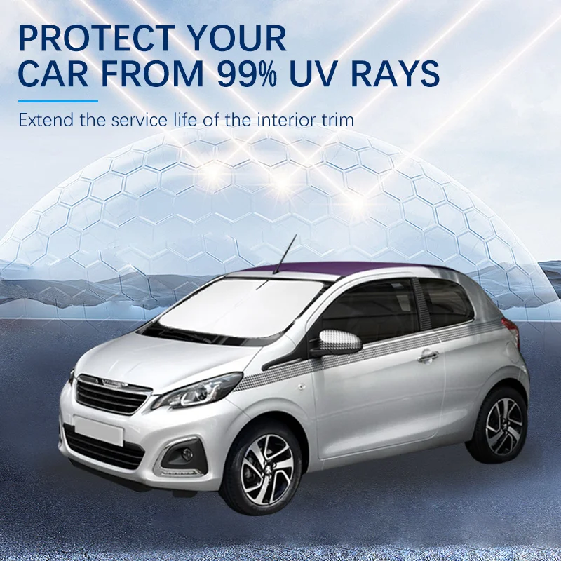 

Summer Car Accessories Car Windshield SunShade Cover Fit For Peugeot 108 Anti UV Car Sun Shade