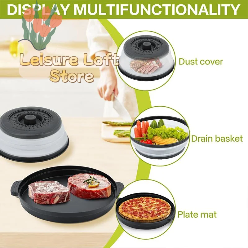 Folding Microwave Cover with Food Splash Proof Design Multi Function Heating Lid for Busy Kitchen Cooking