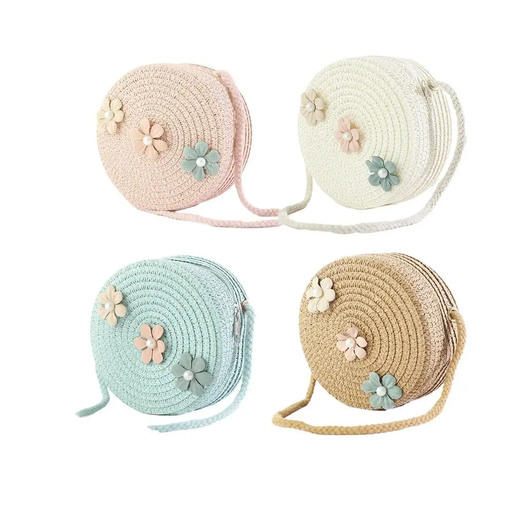 

Милая соломенная сумка с цветочным принтом, вязаная сумка ручной работы, мини-сумка через плечо, летняя сумка