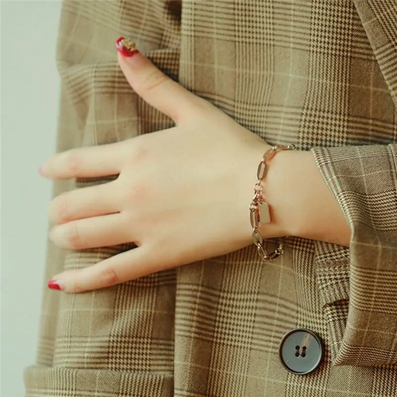 

【КУУПОН!】{0}Ins Style Персонализированный квадратный браслет с геометрическим рисунком Модные персонализированные браслеты для женщин в подарок девушке