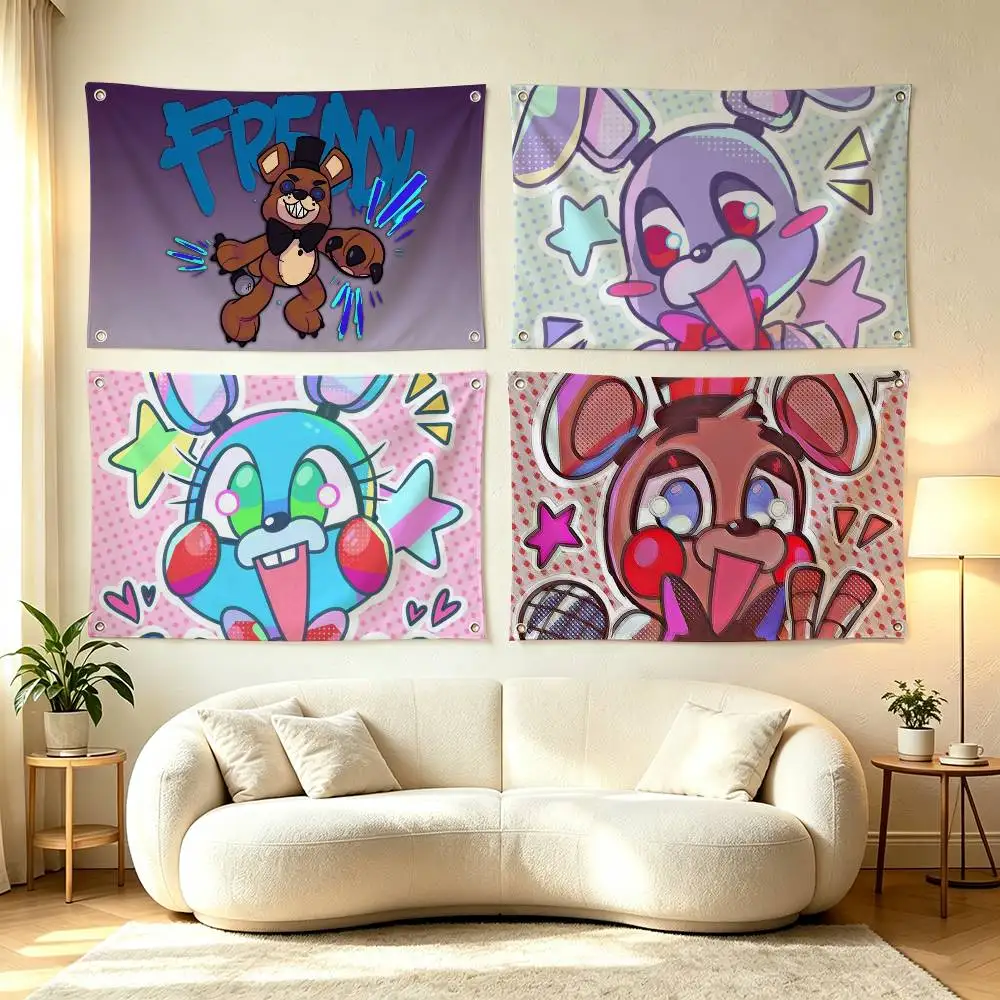 game F-Five Nights at F-Freddys  Flag Suitable For Party Club Outdoor Interior Wall Decoration Banner Fans Gift