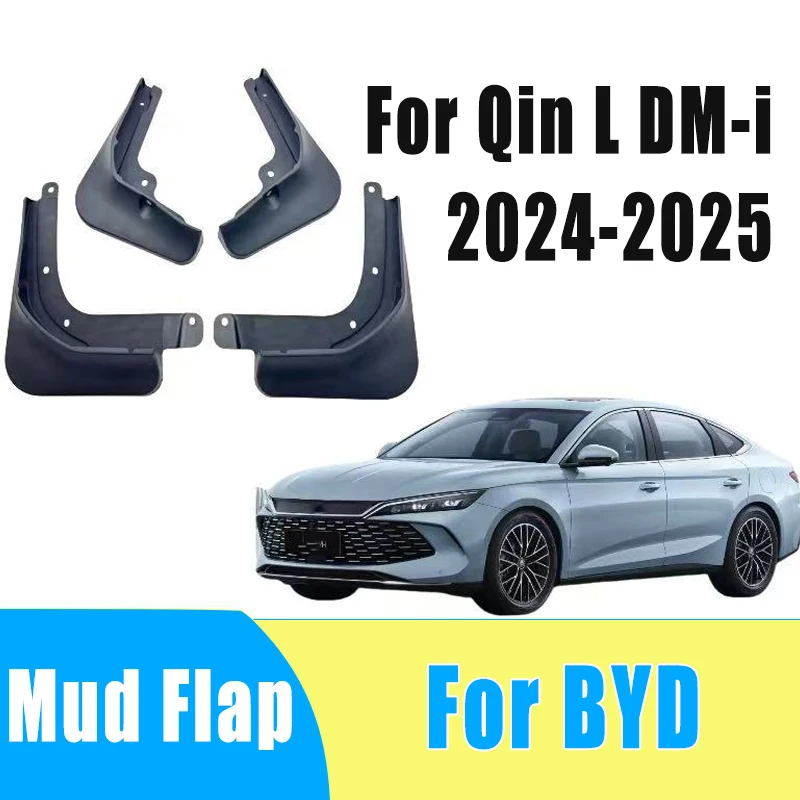

4pcs Automotive Tire Mudguard Waterproof Prevent Mud Splashing Car Mud Flap Fender Trim Accessories For BYD Qin L DM-i 2024-2025