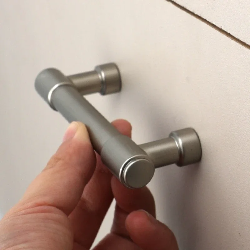 French Copper Brushed Cabinet Pull Handle Bright Silver Wardrobe Dressing Table Sideboard Cabinet Handles Vintage Furniture Pull