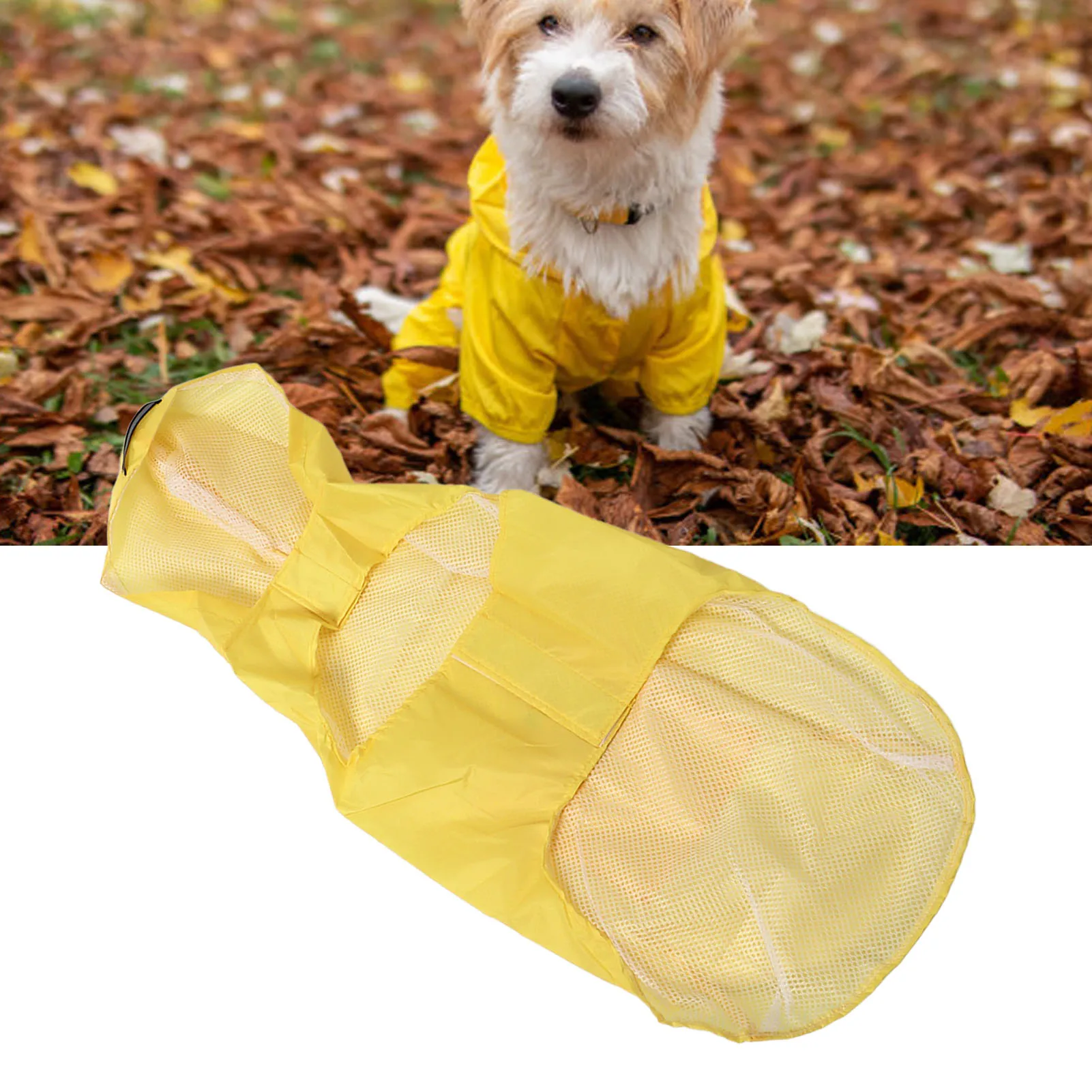 

Yellow Reflective Dog Raincoats Waterproof Windproof Dogs Hooded Raincoat Pet Rain Jacket For Outdoor Travel Camping Hiking