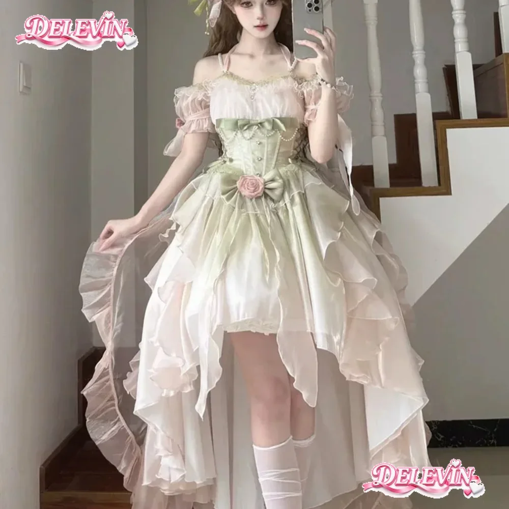 New Summer Princess Dress Female Elegant High-end Graduation Season Cocktail Dress Kawaii Fairy Flower Wedding Evening Dresses