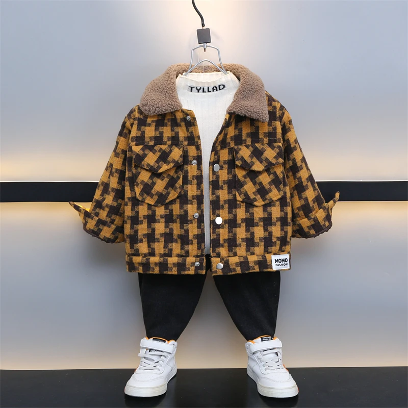 

Куртка для мальчиков на флисовой подкладке из хлопка, осенне-зимняя, с капюшоном, в клетку, утепленная, водонепроницаемая, на молнии, с длинными рукавами, для подростков