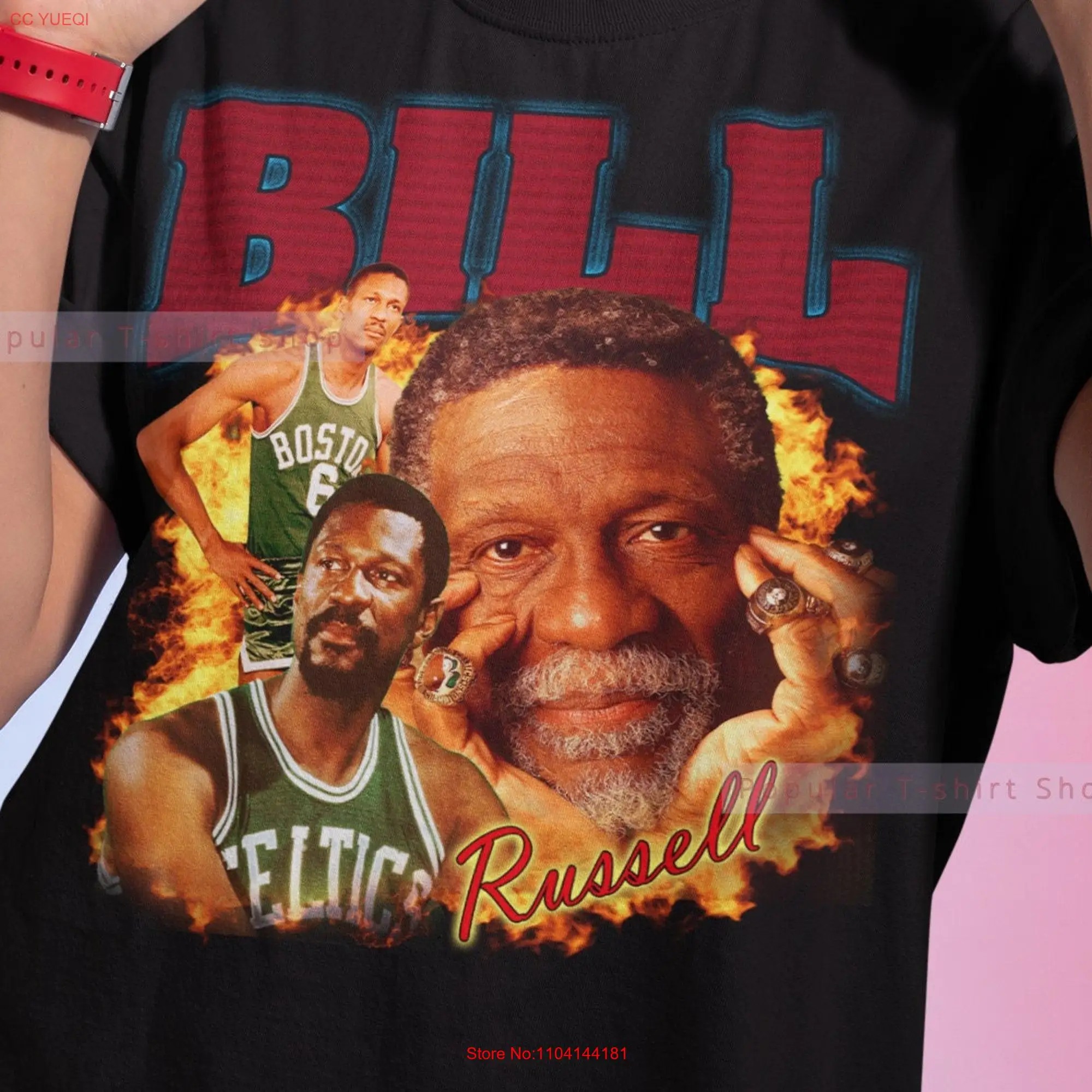 Bill Russell Vintage T Shirt For Him and Her SweaT Express Shipping Available long or short sleeves