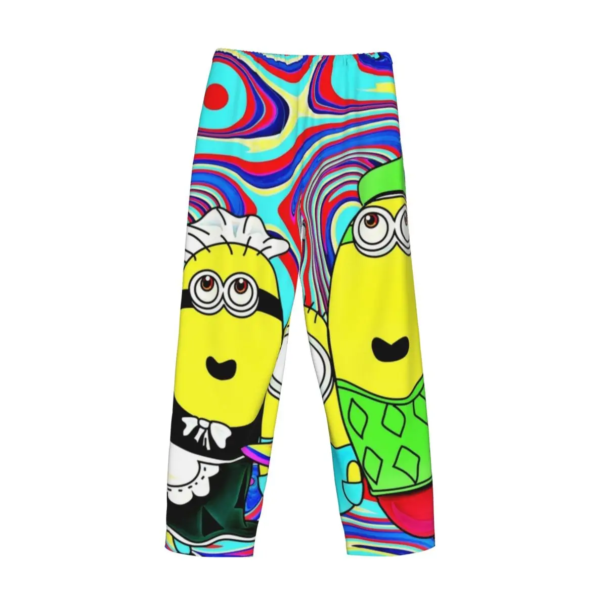 Pantalones de pijama con estampado personalizado para hombre, ropa de dormir con bolsillos, Minions de animación de dibujos animados