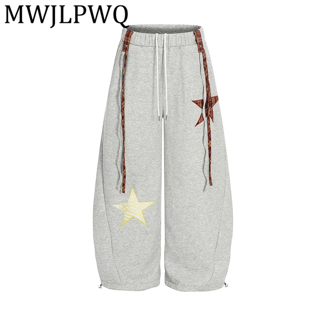 

MWJLPWQ Fleece-Lined Design Male Sweatpants American Style Machete Street Hip-Hop Draped Wide-Leg Long Pants 2025 Winter 22012