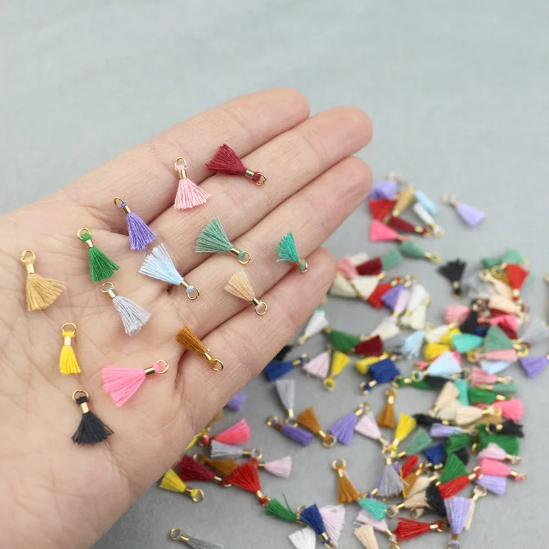 

100Pcs 1.2CM Mini Colorful Cotton Tassels DIY Pendant Jewelry Hair Earrings Making Materials Craft Sewing Accessorie Supplies