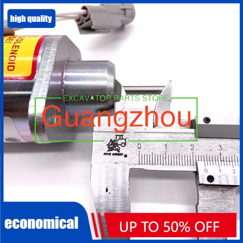 

For PS45CZ393 EC55 80D Fuel Stop Flameout Solenoid Valve D2.6/D3.8 Engine Flameout Switch Excavator Parts