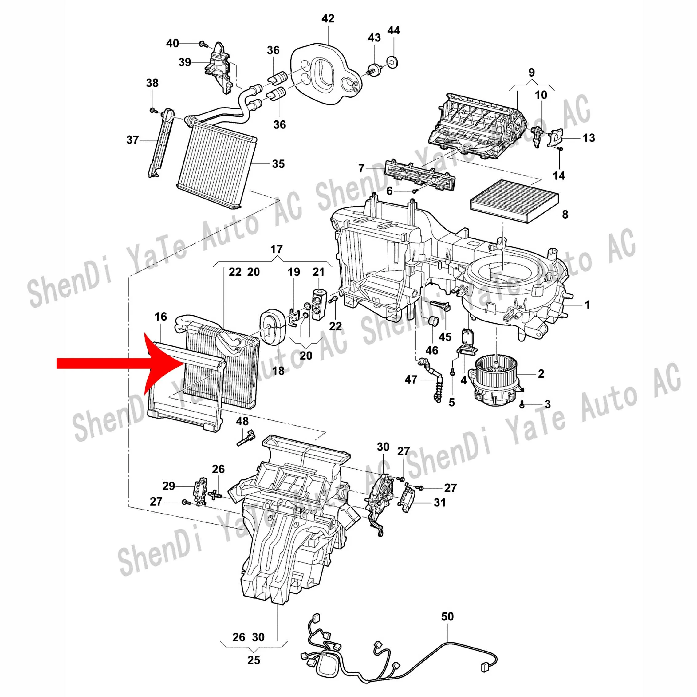 2QD820103A Car Air Conditioner Evaporator Core For 2019- Volkswagen Polo Plus VW T-Cross Tacqua