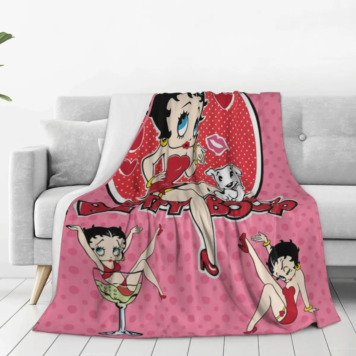 Mrs Boop Blanket Multiple Sizes Super Soft Cozy Sexy B-Bettys Throw Blankets for Couch Sofa and Bed