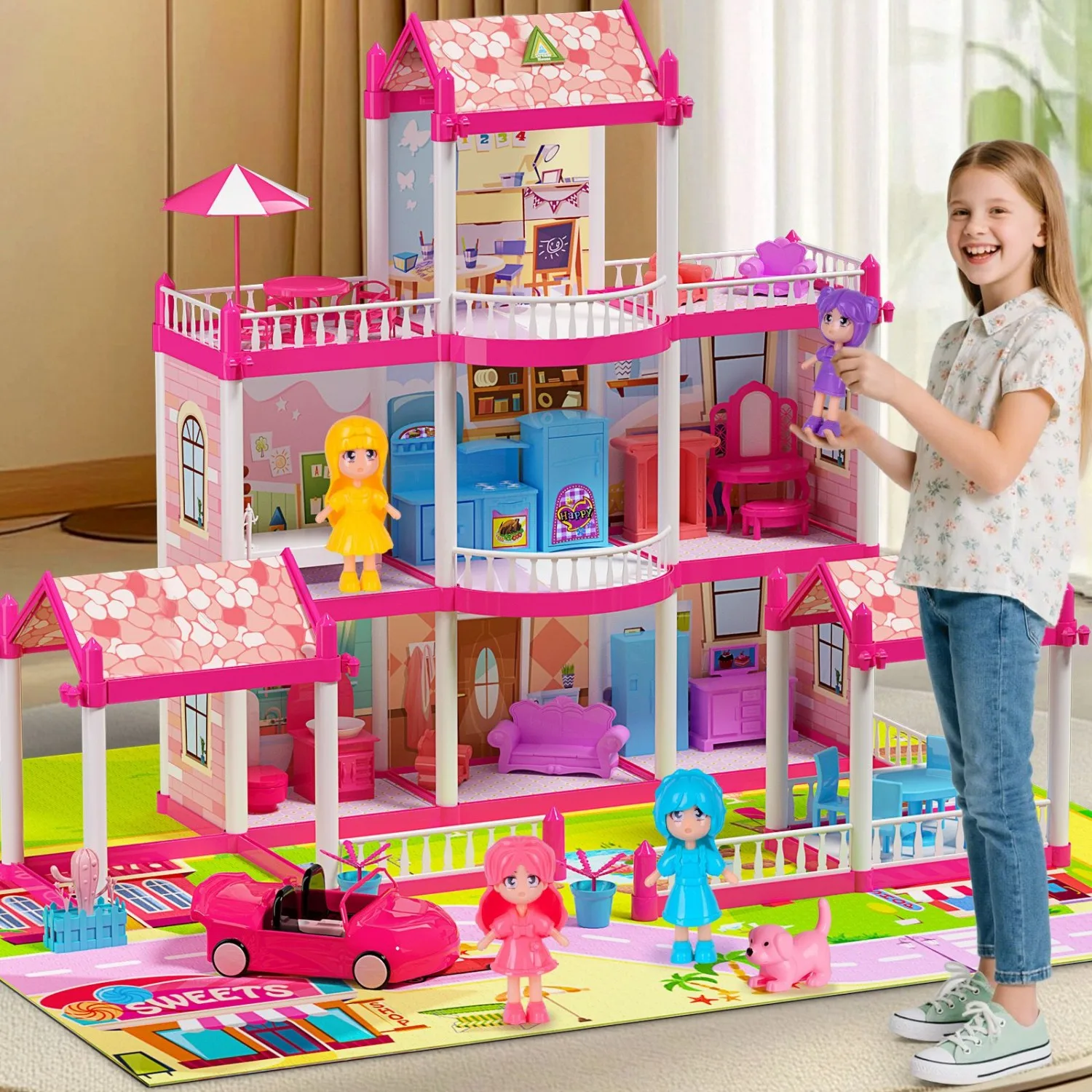 

Princess Dollhouse (2025) | Dream House with Lights | Simulation Play Set with Figures, Furniture & Accessories | Girls 3+ Years