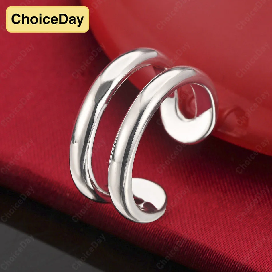 

ChoiceDay 925 sterling silver open simple U-shaped ring for women's engagement wedding accessories jewelry gift party