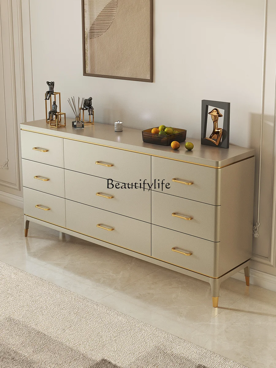 

American-Style Chest of Drawers Light Luxury Solid Wood Simplicity Hallway with Door Storage Chest of Drawer