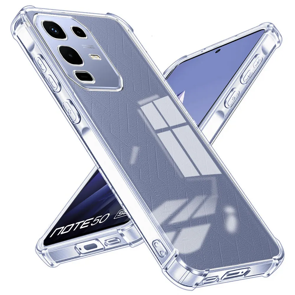Funda de teléfono para Infinix Note 50 Pro Plus 50Pro + /Note 50X 50S funda Airbag a prueba de golpes TPU transparente funda trasera de silicona suave Fundas
