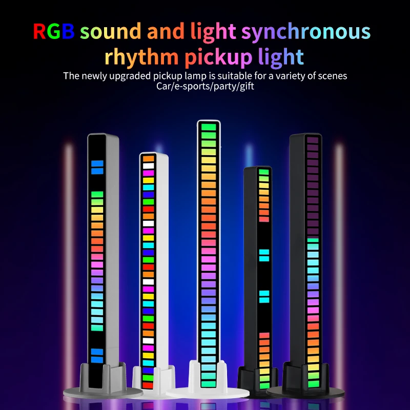 RGB Dây Đèn LED Ánh Sáng Âm Nhạc Âm Thanh Điều Khiển Bán Nhịp Điệu Môi Trường Xung Quanh Đèn Khí Quyển Đèn Chiếu Sáng Ban Đêm Cho Thanh Xe Ô Tô Tivi Phòng Chơi Game trang Trí