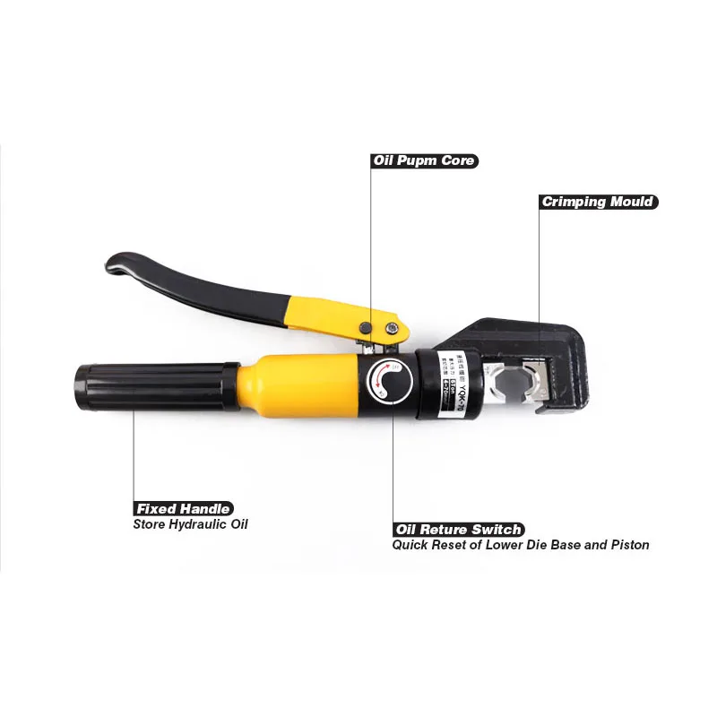 Hydraulic Cable Lug Crimper Tool YQK-70 12 AWG to 00 (2/0) Electrical Terminal Wire Crimping Plier Kit,Marked with AWG