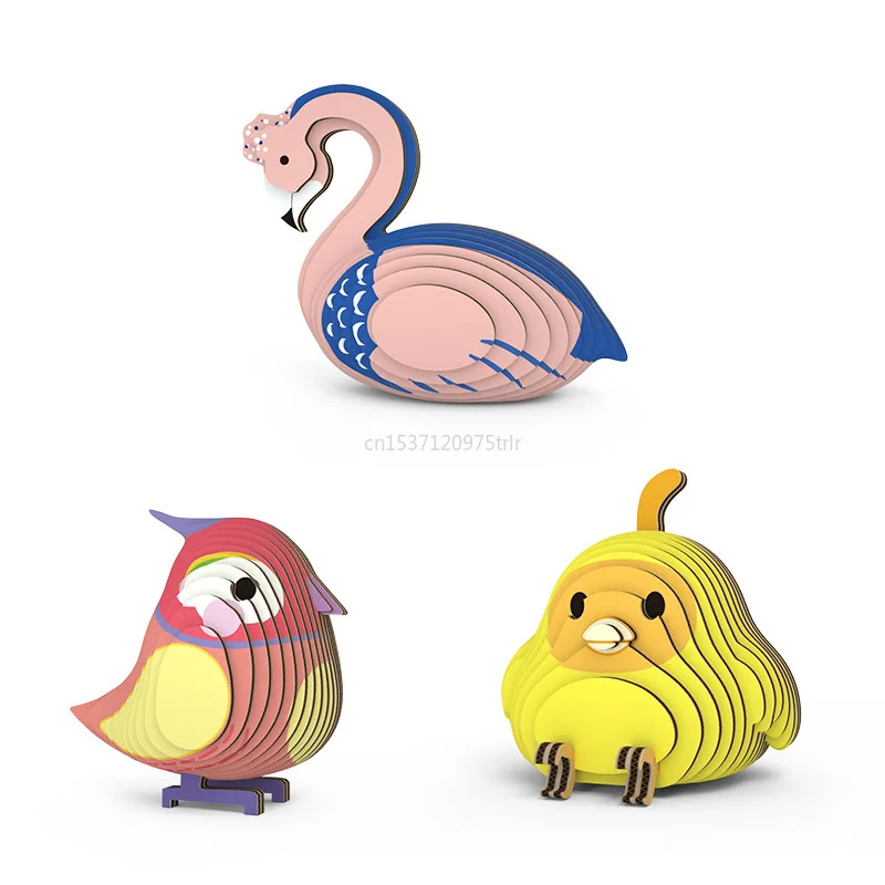 Animal 3D Paper Puzzle for Kids Educational Toys Parrot Theme Funny DIY Manual Assembly Three-dimensional Model Toy Boy Girl