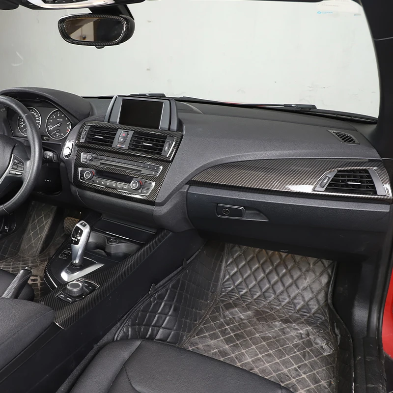 ABS Carbon Fiber Car Center Control Interior Decoration Sticker For BMW 1 2 Series F20 F21 F22 F23 2012-2018 Car Accessories
