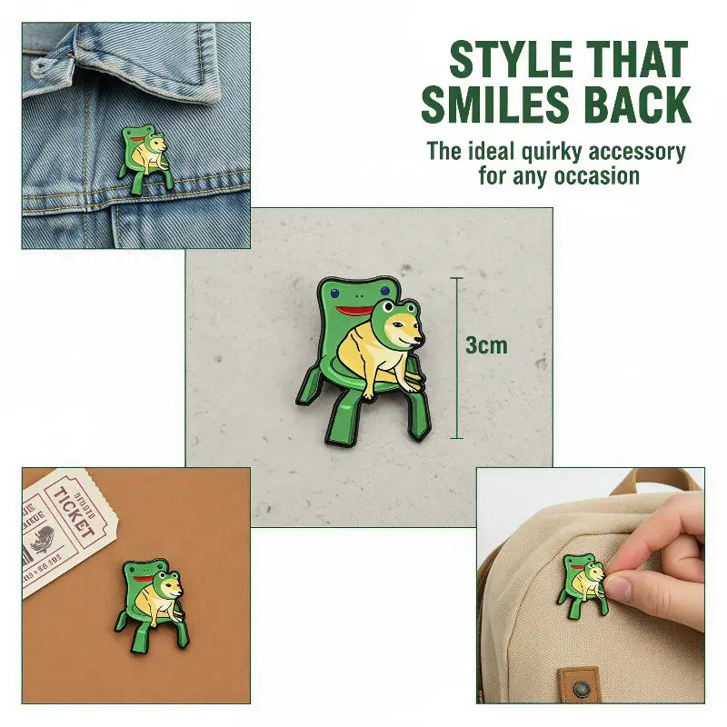 Adorable Shiba Inu Brooch Enamel Lapel Pin Anti-Rust Cartoon Design for Backpacks Clothing Hat Decoration Gift