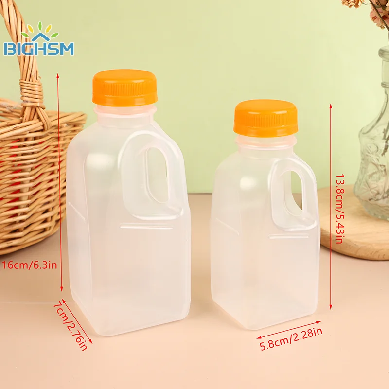 Botella de agua de plástico transparente para niños, botella de bebida de leche para mascotas con tapa, utensilios para acampar y senderismo, 320/500ml
