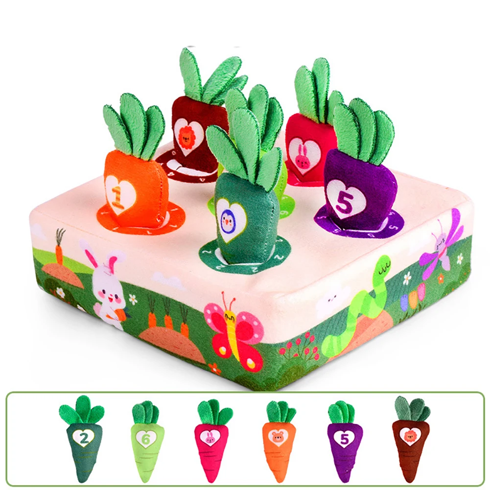 Rabbit Foraging Toys Cute Carrot Shaped Snuffle Mat Small Animals Plush Toys For Bunnies Ferret Guinea Pig Hamster Pet Supplies