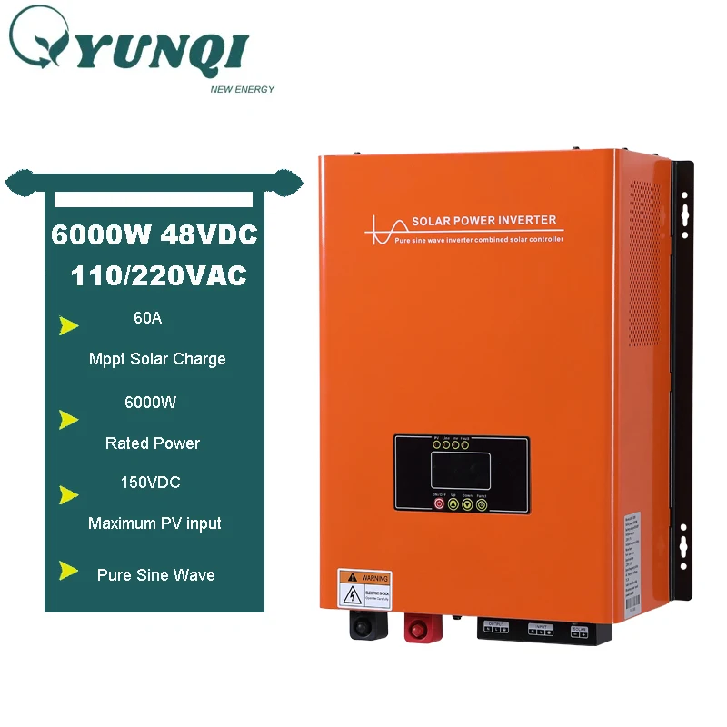 Yunqi Onduleur Solaire Hybride Off-grid  Solar Inverter 6 kw  96v Dc  