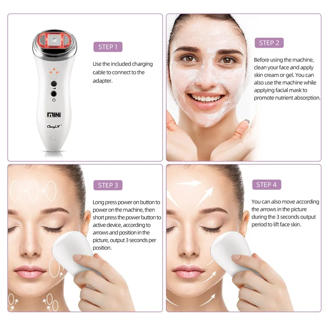 Mini Hifu Ultrasone Trillingen Gezicht Huidverstrakking Machine Draagbaar Rf Face Lifting Apparaat Anti-Aging Gezicht Toning Apparaat