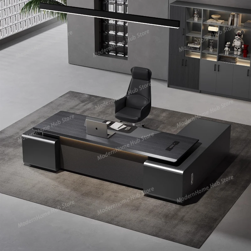 Asthetic Brown Executive Desk Leg Support Strong Drawers Modern Executive Desk Cheap Luxury Mesa De Escritorio Office Furniture