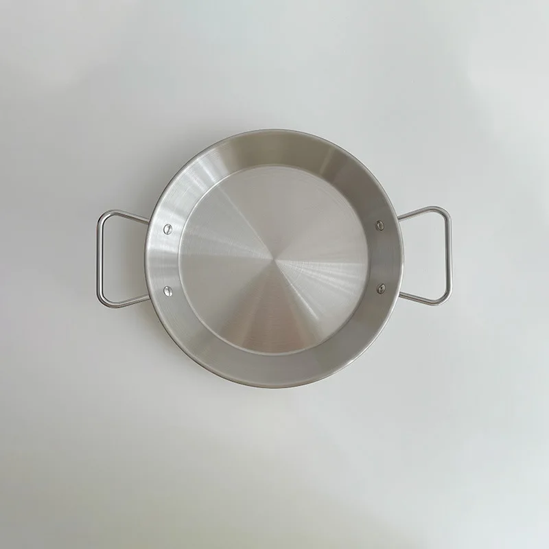 

Living Hall, Stainless Steel Binaural Pan, Paella Pot, Tableware, Korean Fryer Pan
