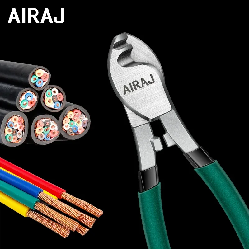 AIRAJ6/10Inch Wire Stripper Multifunctional Non-Slip Wire Cable Cutter Mechanical Electrician Professional Pliers DIY Hand Tools