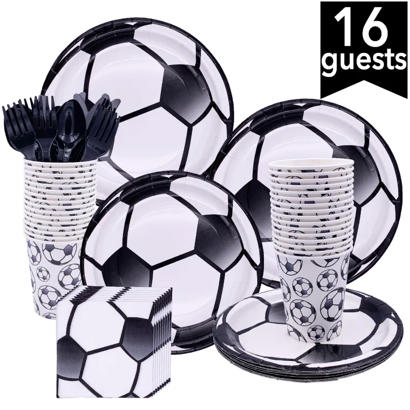 Fußball Thema Einweg Geschirr Fußball Party Pappteller Serviette Strohhalme Tasse Fußball Themen Geburtstag Party Dekoration Lieferungen