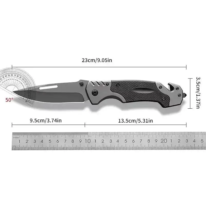 1pc Outdoor High Hardness Folding Knife Sharp Military Tactical Knife, Self-Defense, Wilderness Survival Knife and Cutting Knife