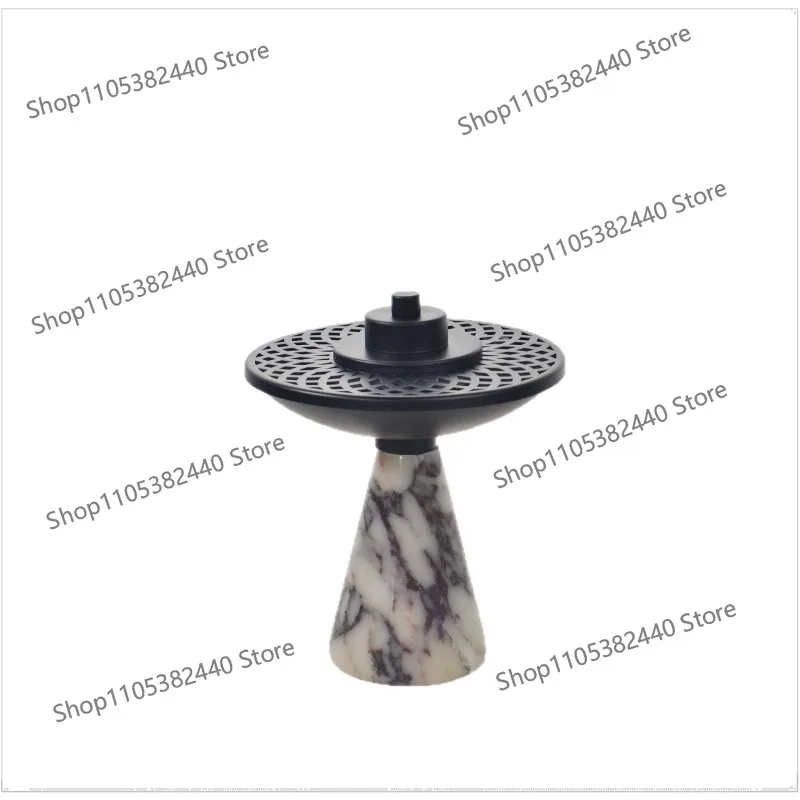 Natural Marble Aromatherapy Burner, Middle Eastern Style Incense Holder, Luxury Home Desktop Decorative Ornament for Living Room
