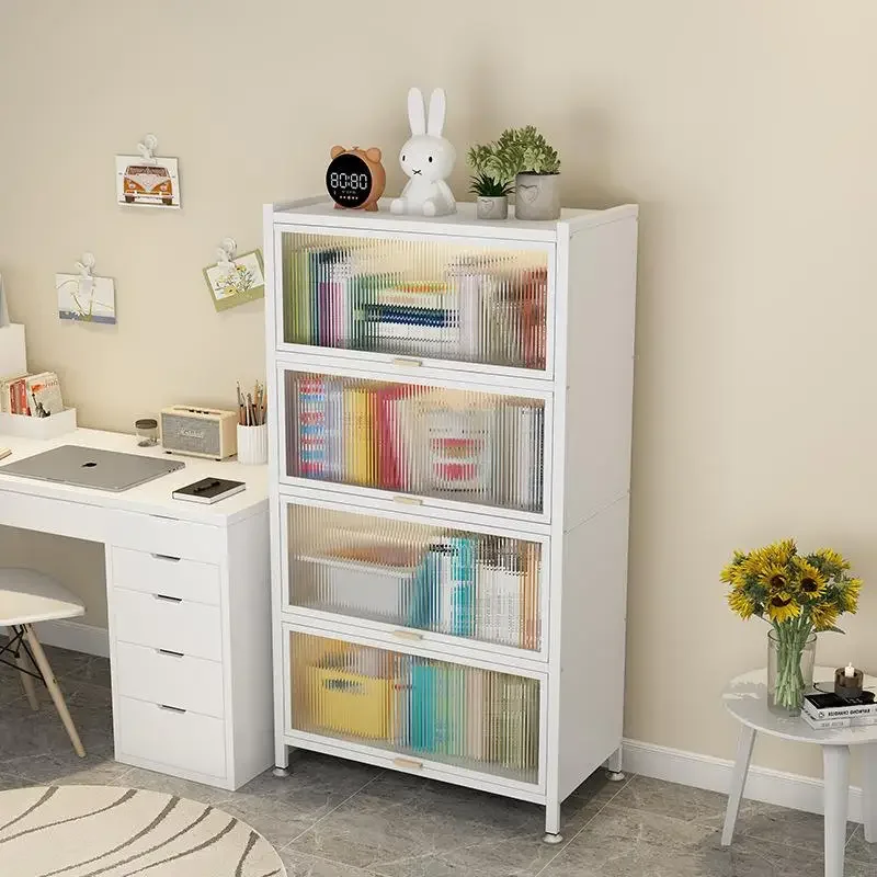 

Indoor Minimalist Multi-layer Floor Iron Bookshelf Living Room Dust Locker Children's Storage Shelf