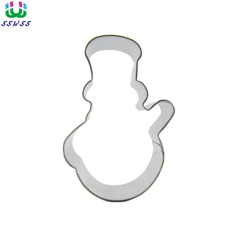 Winter Cute Little Snowman Shape Cake Cookie Biscuit Baking Molds,Cake Decorating Fondant Stainless Steel Cutters Tools
